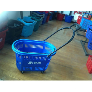 Best selling good quality rolling plastic laundry basket, baskets wholesale,shopping baskets with wheels